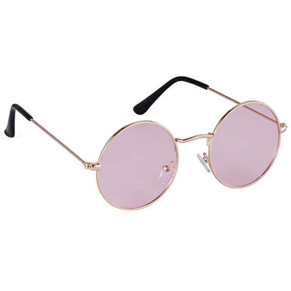 Unisex Child Round Sunglasses (Pink Frame, Pink Lens) (Pack of 1)