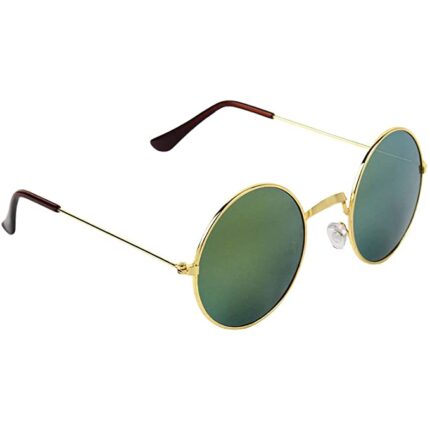 Round UV Protection Sunglasses/Frame For Men & Women (Yellow)